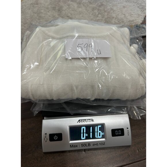 Vintage Cache Turtleneck Pullover Sweater White Size Large Rayon Knit Cozy - Picture 9 of 9